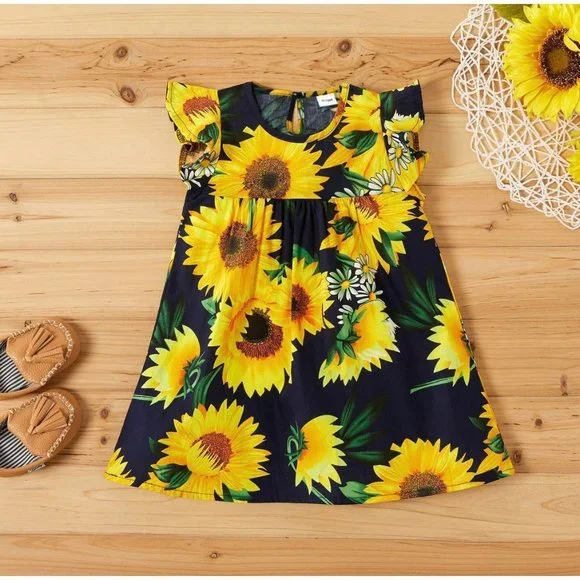 knee length dresses for ladies Sunflower Goddess Indigo Flare Dress – Magical Bodies main image 0